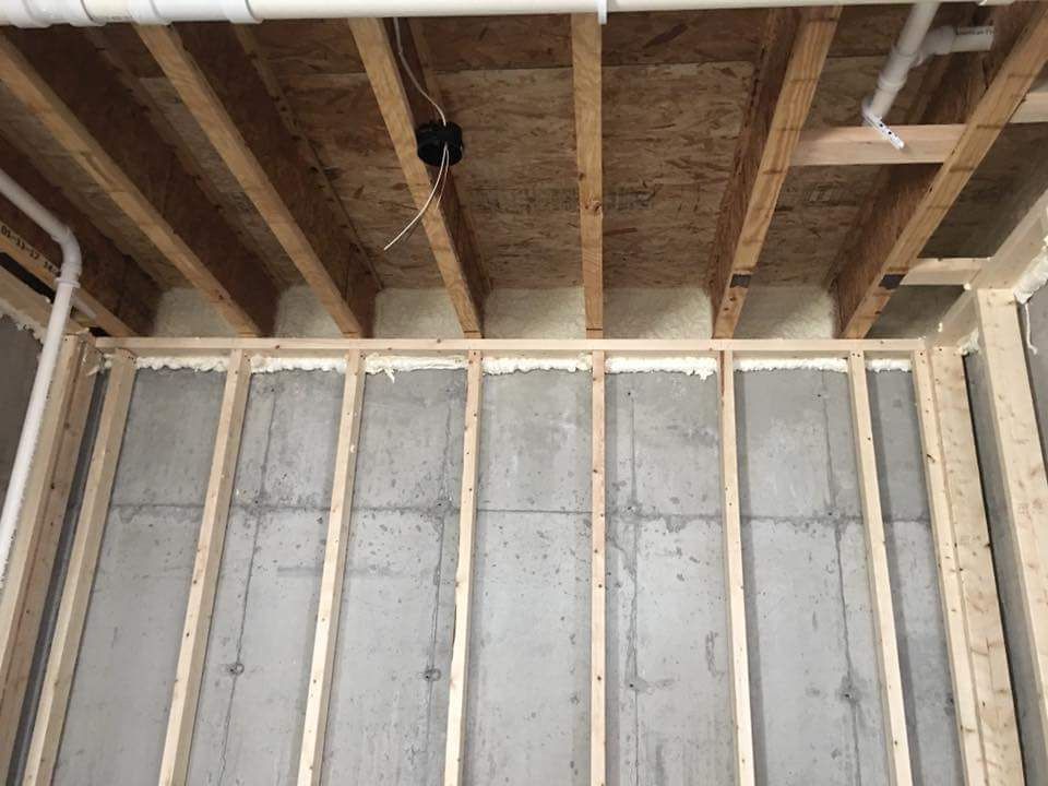 Rim joists spray foam seal