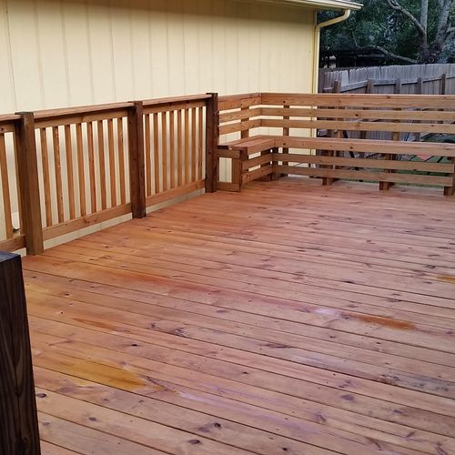 Sleek deck now beautifully stained!