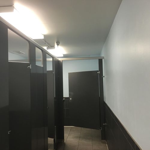 Commercial project - painting of a restroom for a 