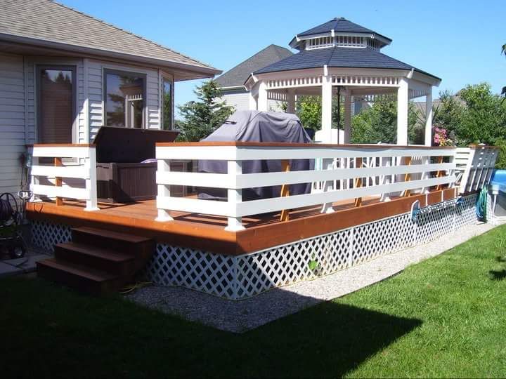 This was a complete remodel to join existing deck 