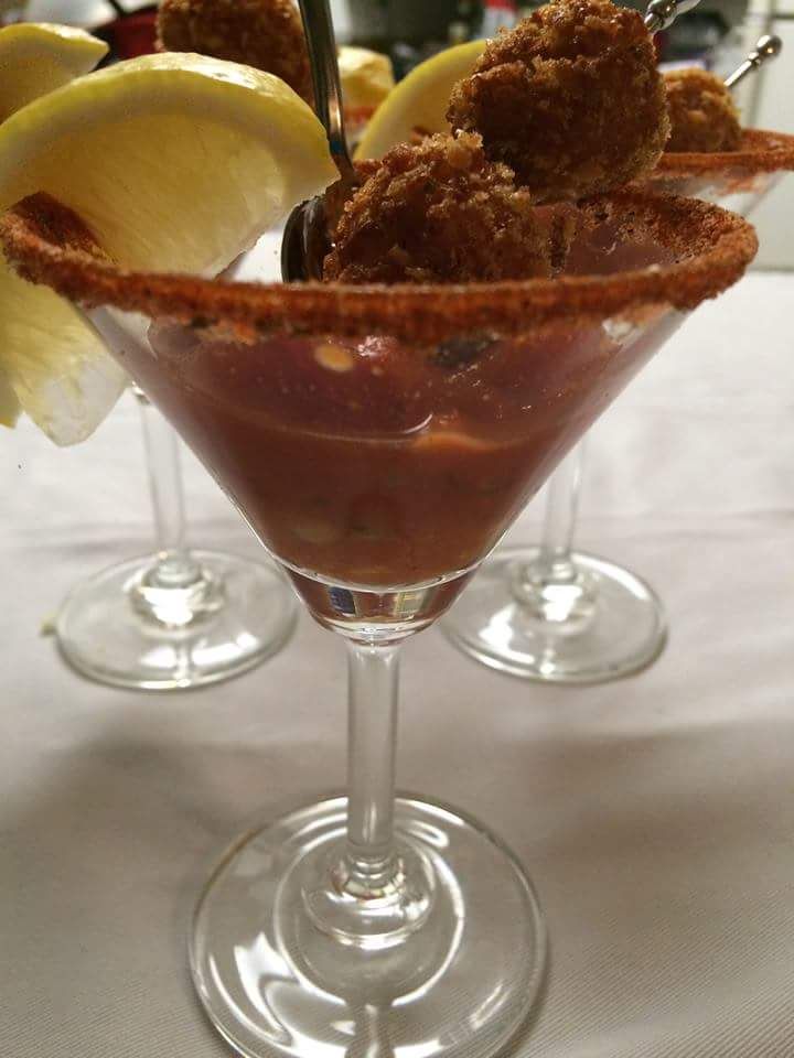 Shrimp and Grit Bites in a Creole Sauce