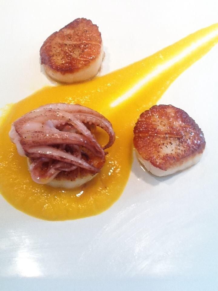 Seared Scallop with squash puree