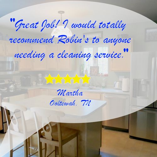 Robin's Residential Cleaning Services Customer Tes