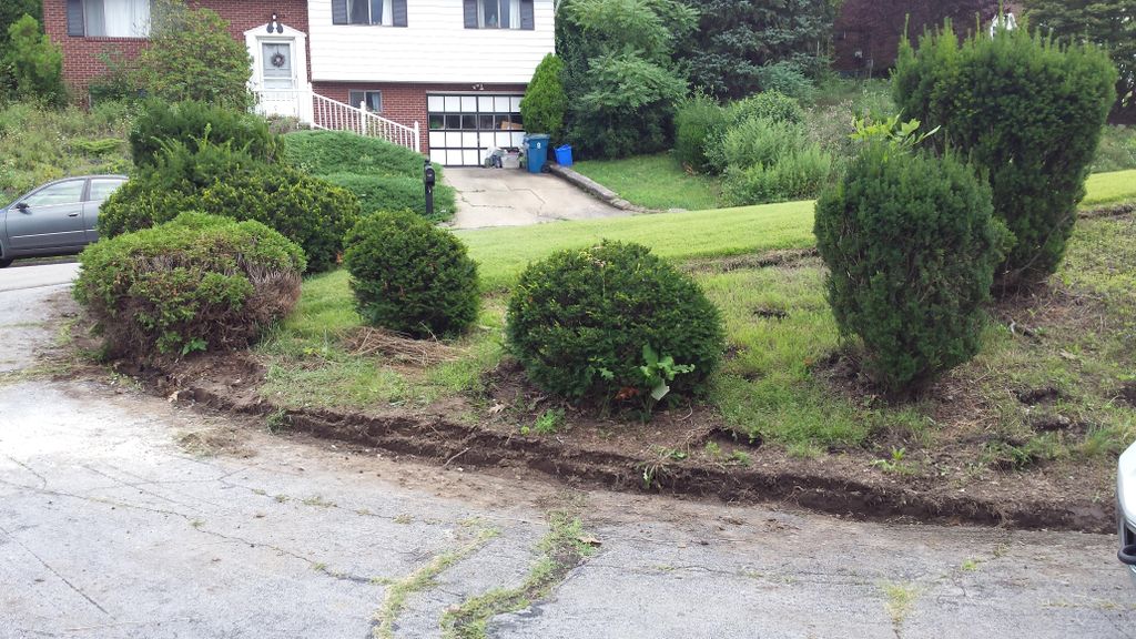 Shrub removal & Versa Lok wall installation before