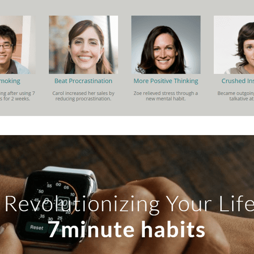 Screenshot of 7 Min Habits website.