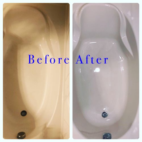 Before and after - Bath Tub Transformation !