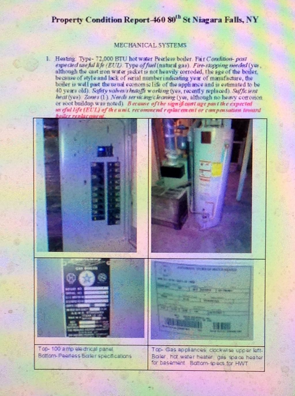 Sample page concerning mechanical and electrical s