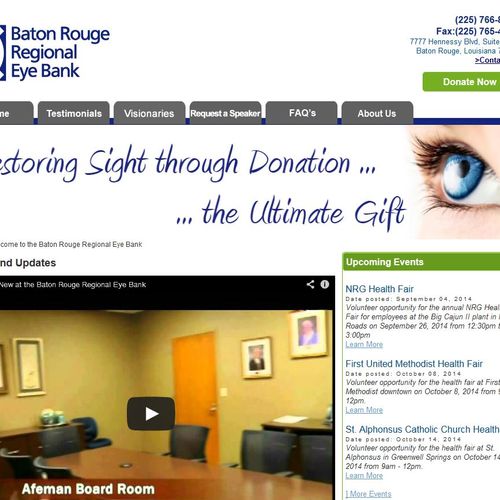 Website developed for the Baton Rouge Regional Eye