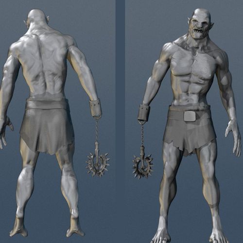 Character Design of Nazi Regime Orc made with Maya