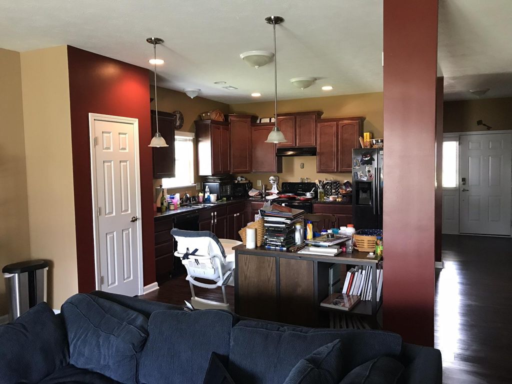 The walls and column were white before the job.  I