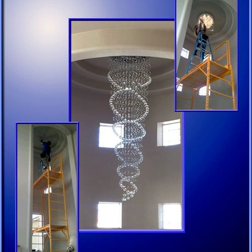 Hanging an AMAZING 8Ft Chandelier!