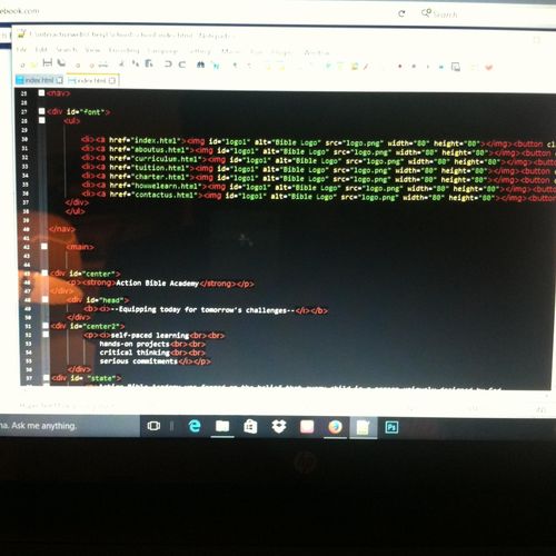 Hand coding a website for a local home school here