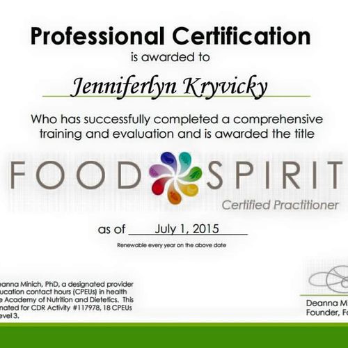 Certified Food and Spirit Practitioner