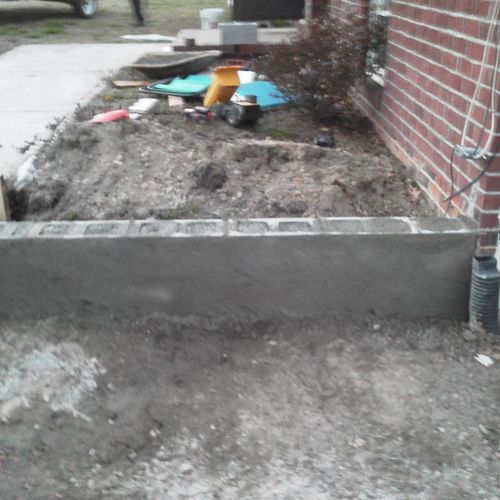 After retaining wall