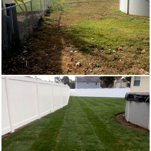 Complete sod and fence installation