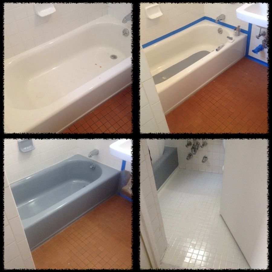 I reglazed the tub and the floor.  The tub became 