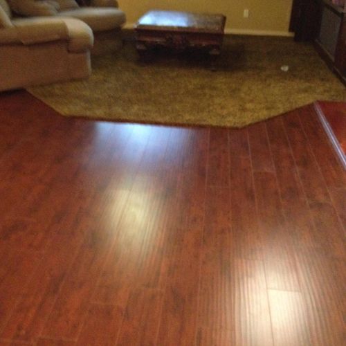 Wood floor and carpet job