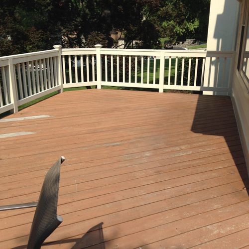 BEFORE: deck and banister