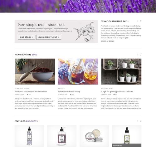 Suzi's Lavender website design