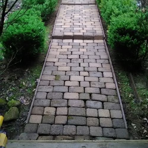 DIY brick sidewalk