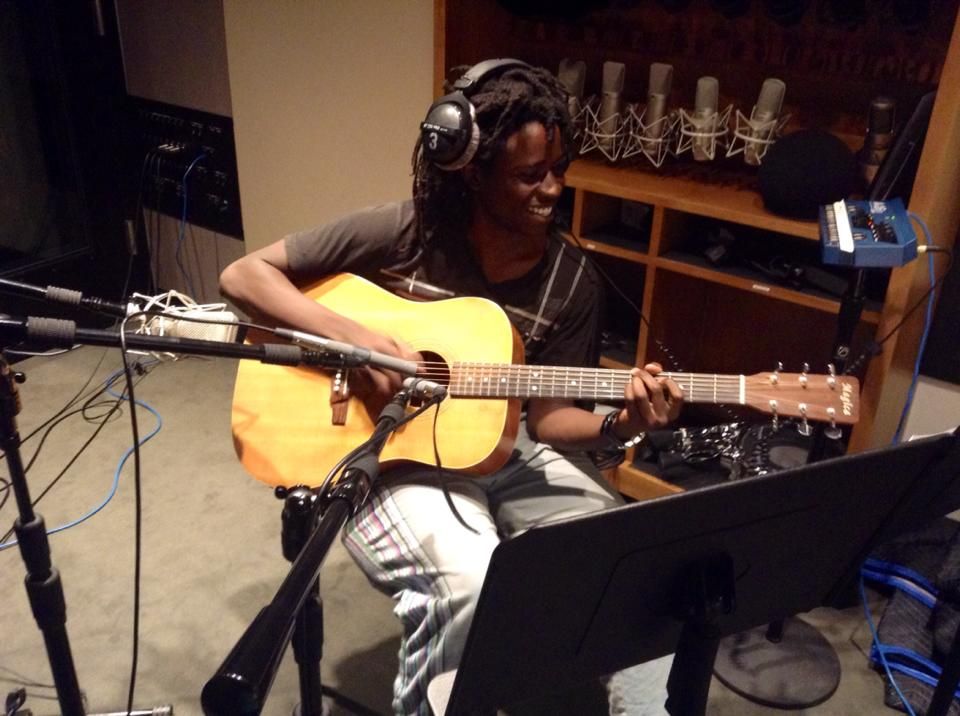 Tracking some guitar in the studio.