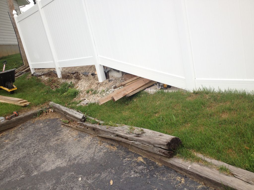 Before retaining wall