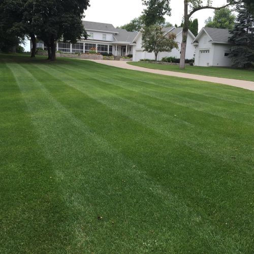 Striping a lawn is part of the job