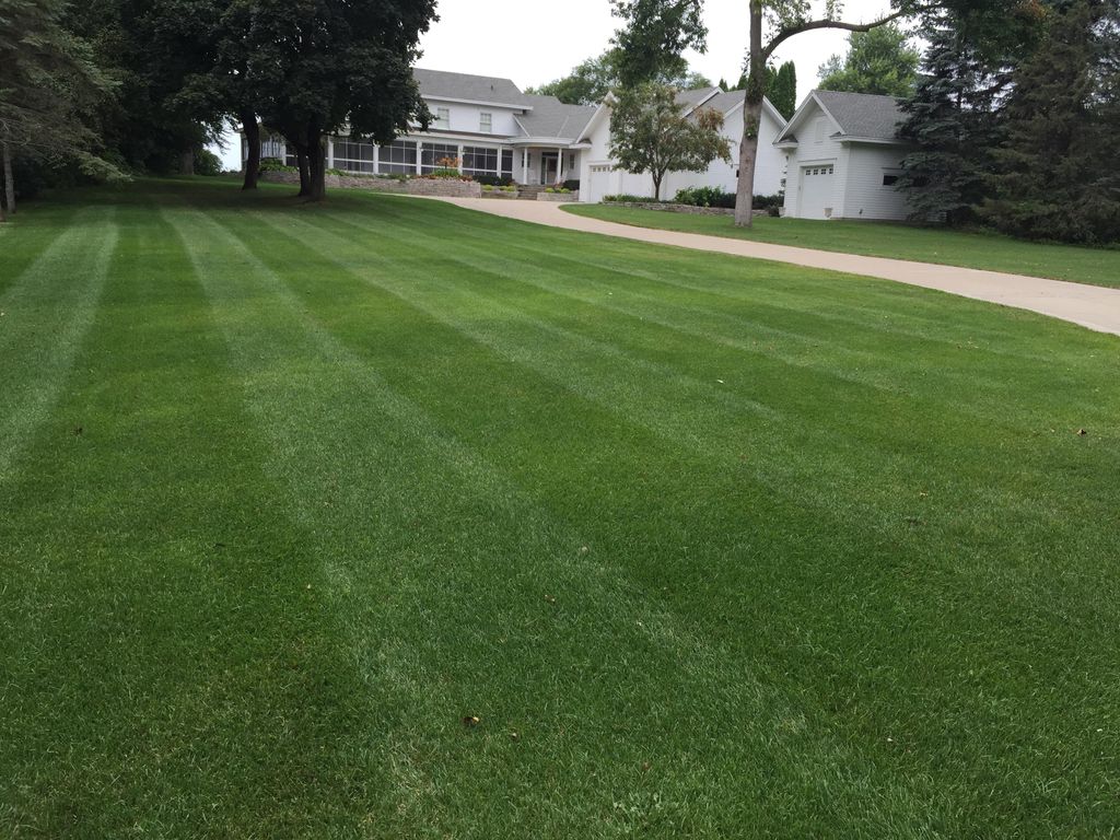 Striping a lawn is part of the job