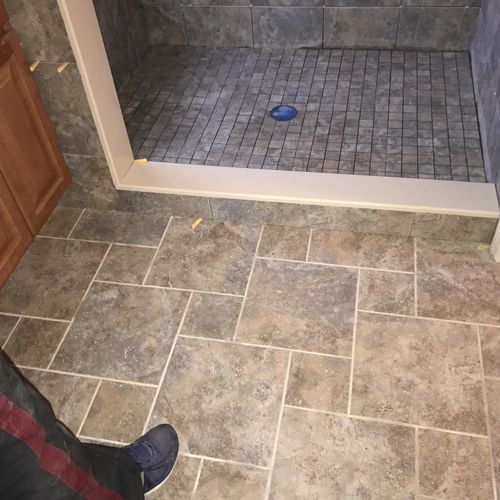 New Shower & Bath Floor