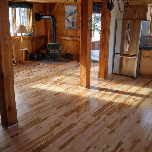 Water Damage Restoration. New maple flooring and o