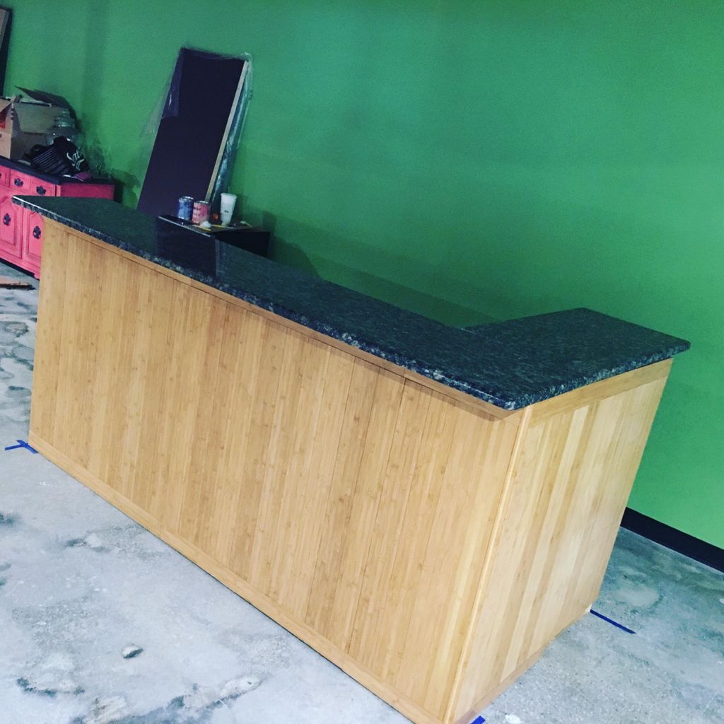 Granite counter all set up.