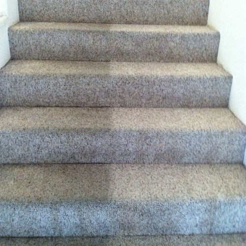 Berber carpet on Stairs before and after