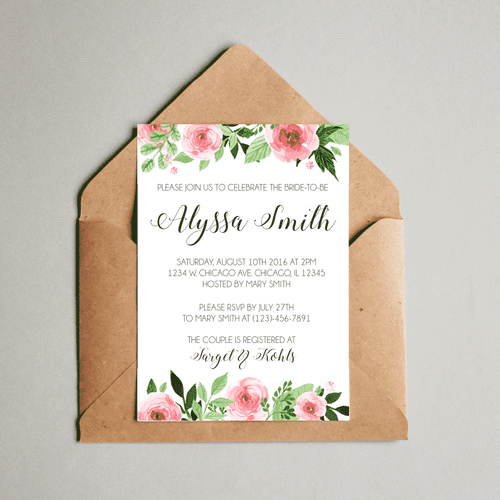 Floral Bridal Invitation