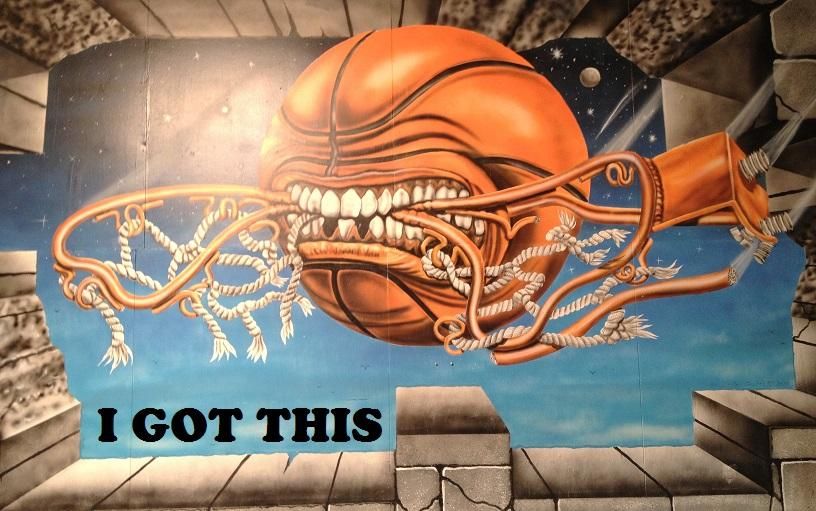 Hungry basketball mural. 30' X 12'