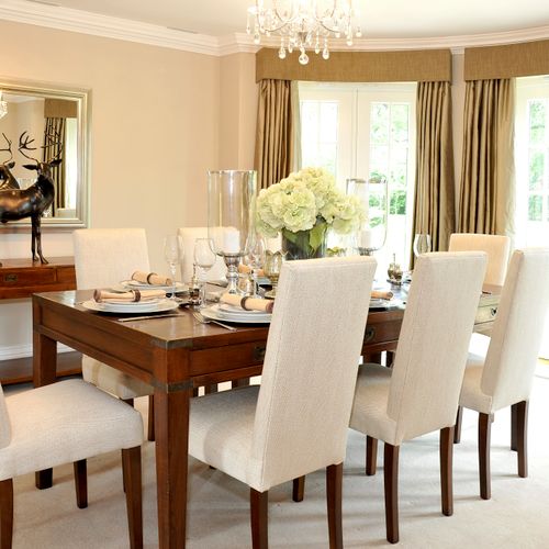 Contemporary Cream and Gold Dining Room
