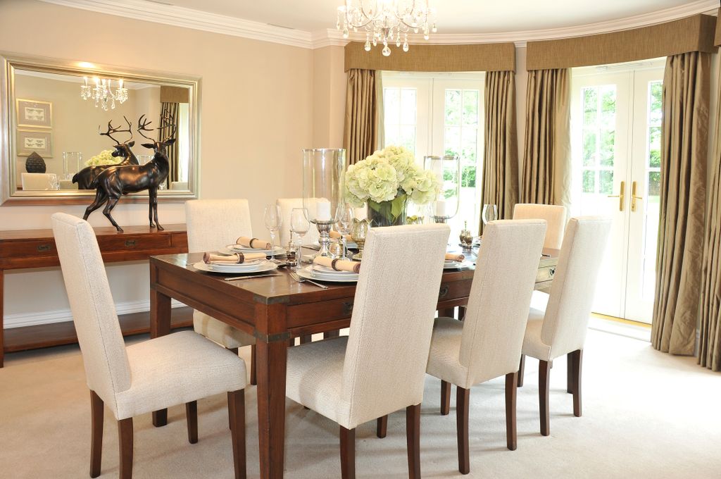 Contemporary Cream and Gold Dining Room