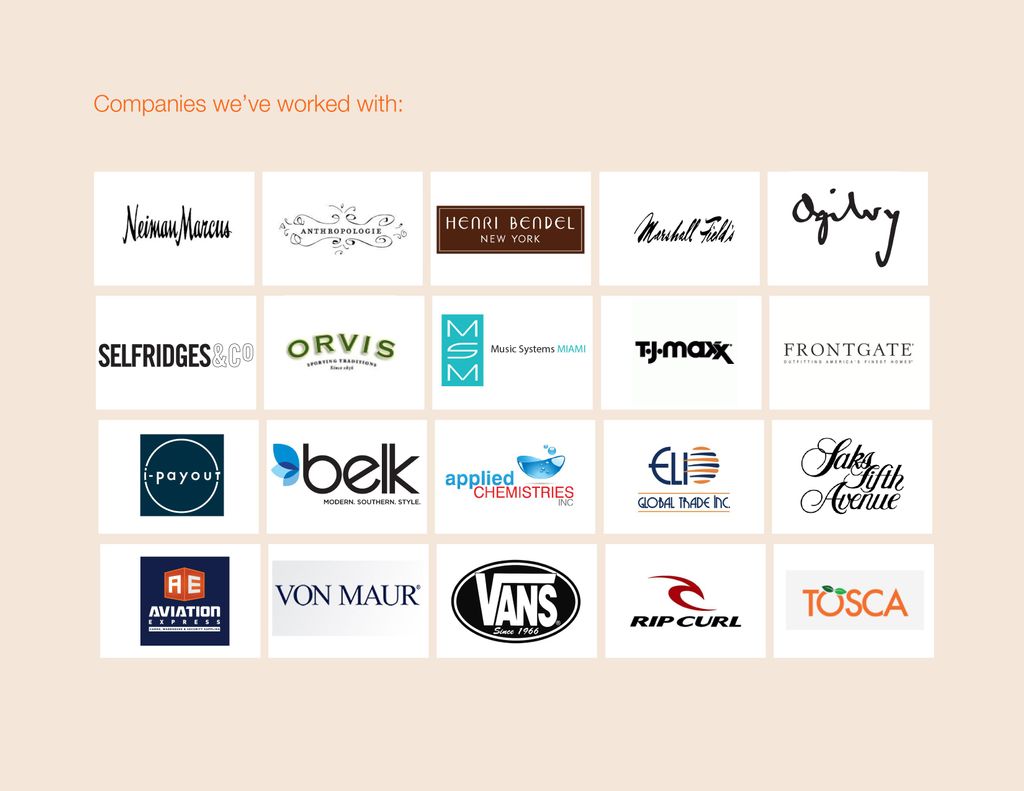 Companies I have worked with.