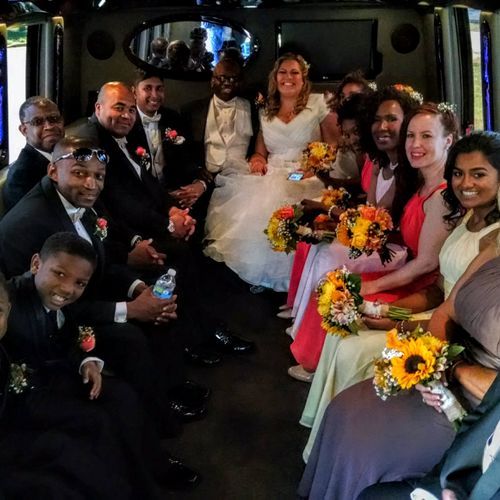 Special Event Limousine Coach Inside, Full Bridal 