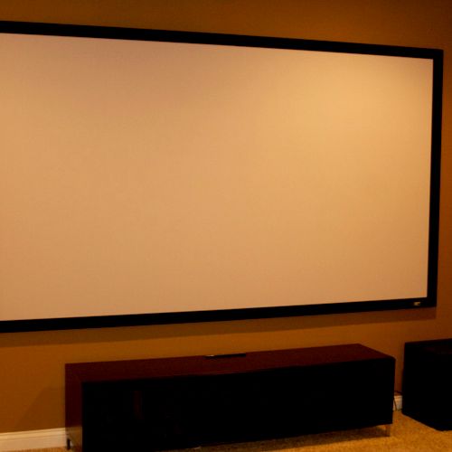 Atmos theater installed in a finished basement. Al
