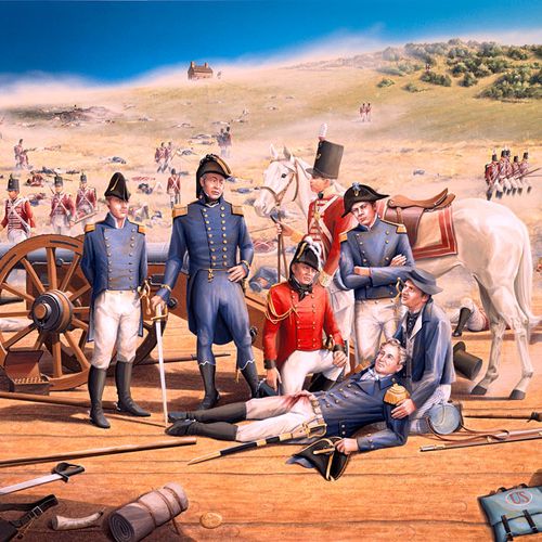 Historical illustration, War of 1812, Bladensburg.