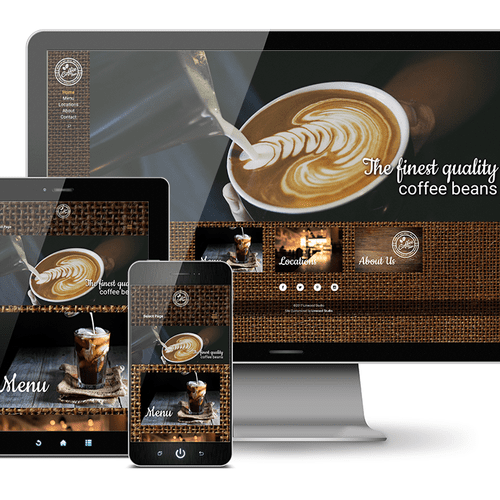 Coffee shop or cafe website, WordPress.