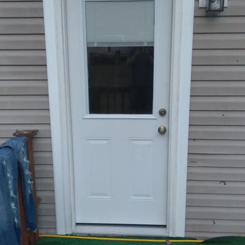 replaced mobile home door to full size and trimed 