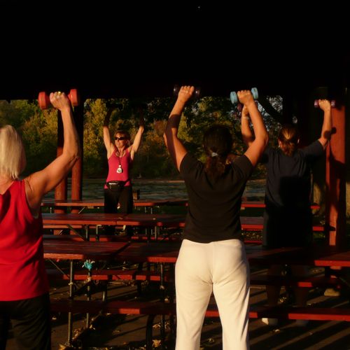 Fall-Up outdoor class for toning and strength.