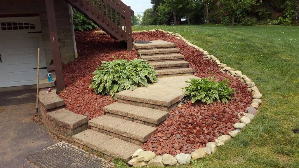 Decorative Stone with River Rock edging