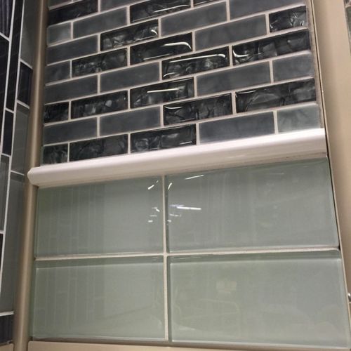Subway tile shower stall