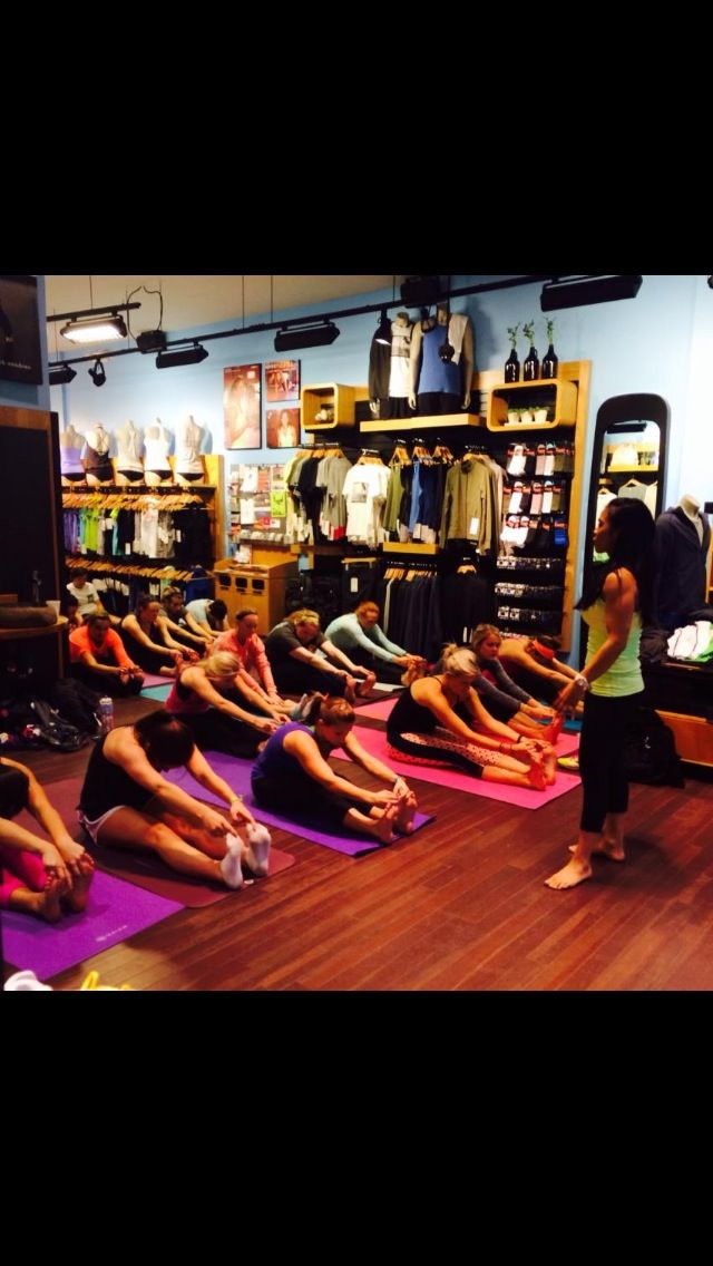 Teaching a fitness class at Lululemon!