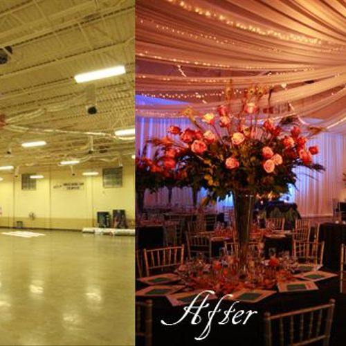 Before and after shots of decor