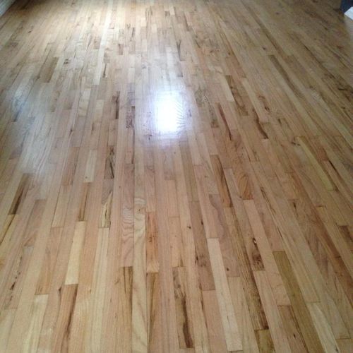 Refinished flooring with two coats