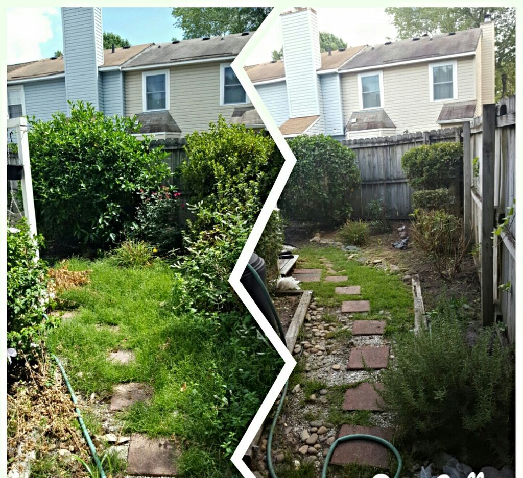 back yard overhaul. before and after side by side