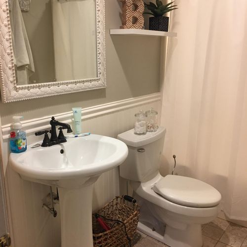 Toilet sink plastic wainscoting 